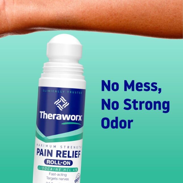 Theraworx Maximum Strength Pain Relief Roll-On with Lidocaine, Fast-Acting - 2.5 Oz - 1 Count Theraworx Au supplements