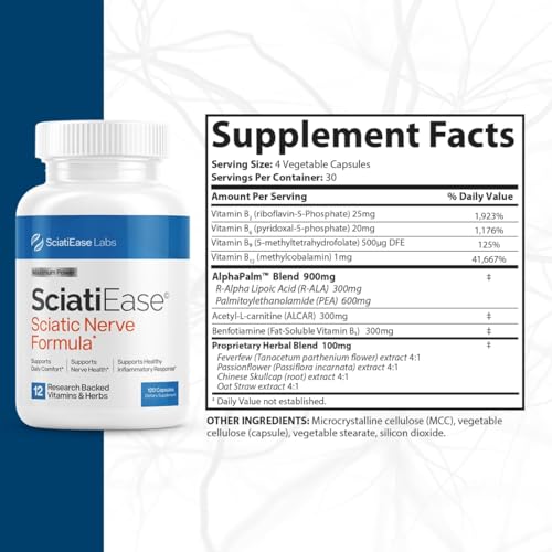 SciatiEase Sciatic Nerve Health Support - Sciatic Nerve Supplement with Pea, Vitamin B SciatiEase Au supplements