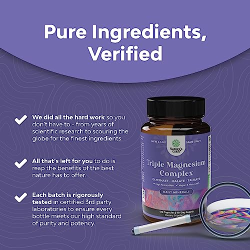 Triple Magnesium Complex Supplement 400mg Elemental - High Absorption Magnesium Natures Craft Au supplements