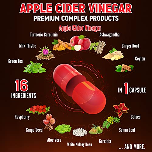 Zolotus 14x Strength Apple Cider Vinegar Capsules, Equivalent to 14500mg, with Turmeric Zolotus Au supplements