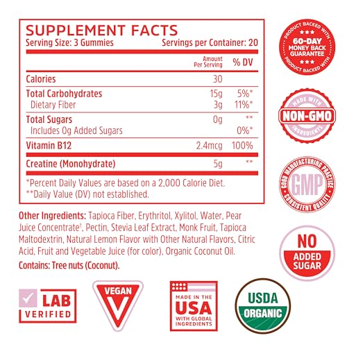 Zhou Nutrition Creatine Monohydrate Chewables 5g for Men & Women, Sugar Free Zhou Nutrition Au supplements