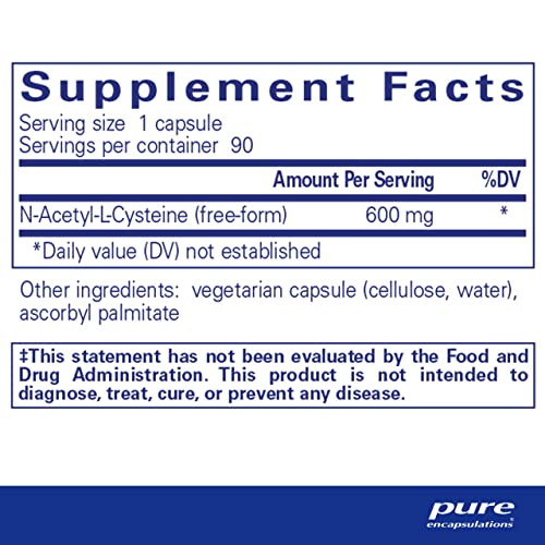 Pure Encapsulations NAC 600 mg - NAC Supplement for Lung Health & Immune Support Pure Encapsulations Au supplements