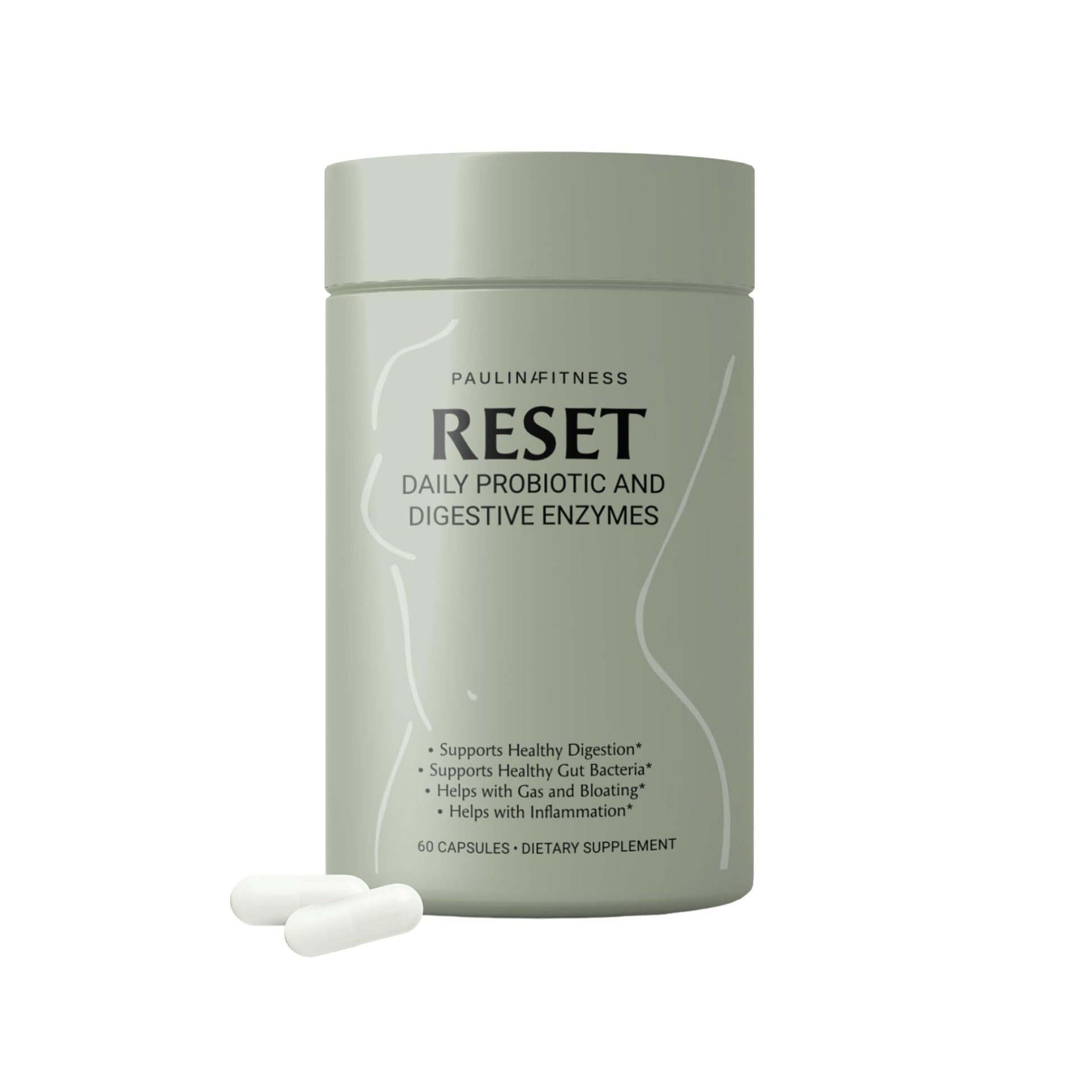 Reset Daily Probiotic + Prebiotic Plant Digestive Enzymes – Advanced Gut Reset for Women – Bloating Relief, Weight Management, Digestion, Gut Health – Vegan, Shelf-Stable – 60 Capsules (30-Day Supply) Paulina FITNESS Au supplements