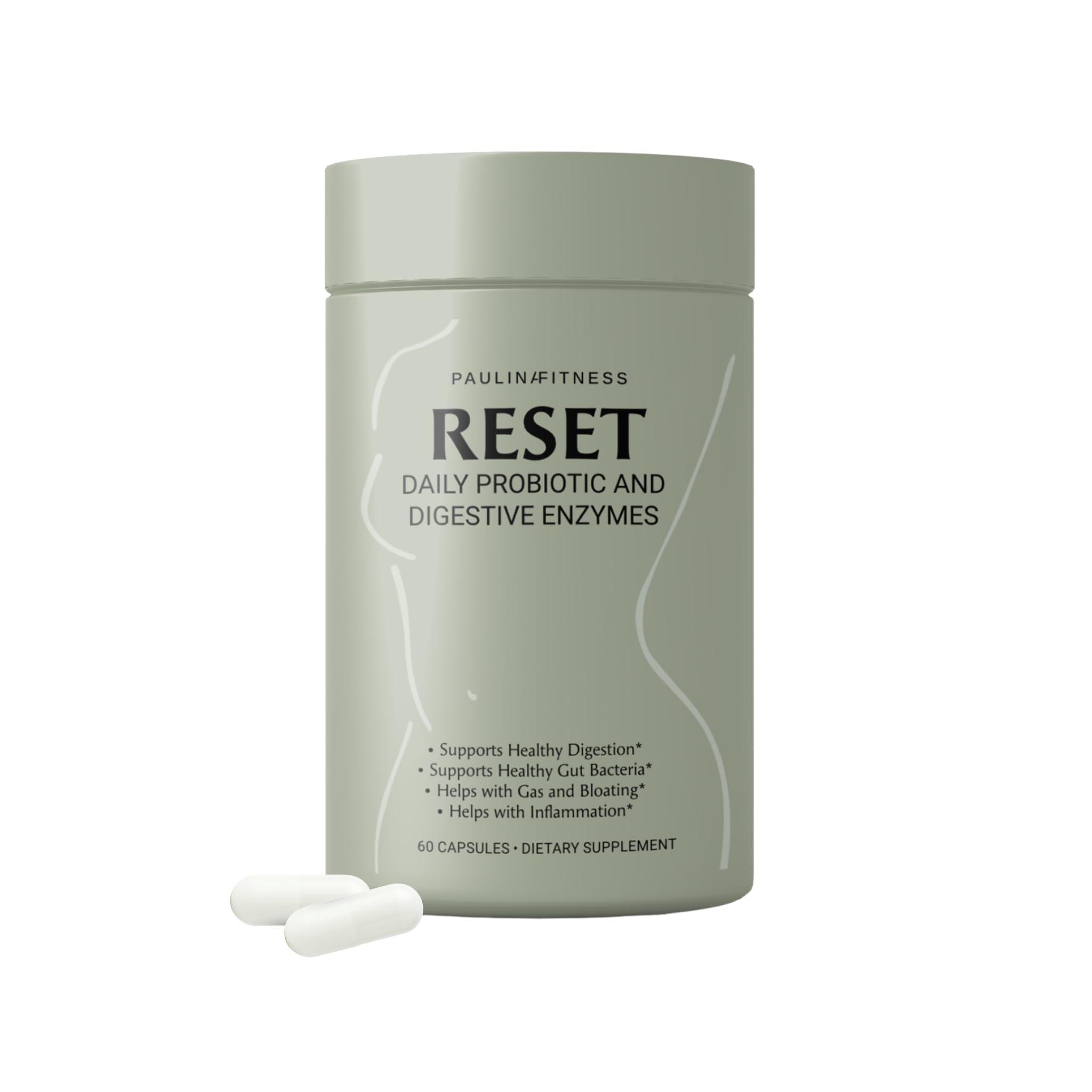 Reset Daily Probiotic + Prebiotic Plant Digestive Enzymes – Advanced Gut Reset for Women – Bloating Relief, Weight Management, Digestion, Gut Health – Vegan, Shelf-Stable – 60 Capsules (30-Day Supply) Paulina FITNESS Au supplements