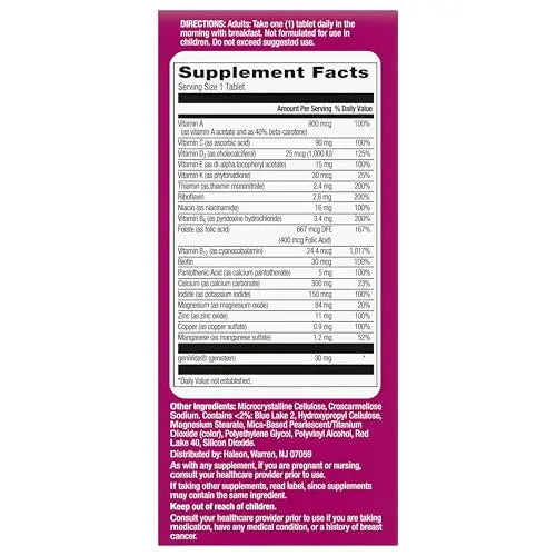 Centrum Complete Multivitamin Supplement + Hot Flash Support Menopause Support Tablets, with Clinically Studied geniVida, 30 Count Centrum Au supplements
