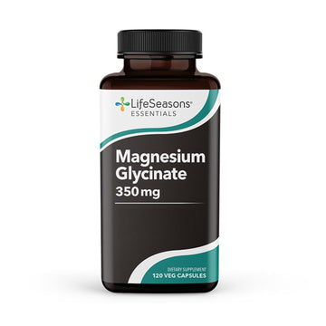 LifeSeasons Magnesium Glycinate 350 mg – Highly Absorbable Magnesium Supplement for Sleep Support, Calm Mood & Muscle Relaxation – Vegan, Gluten‑Free, 120 Vegetarian Capsules LifeSeasons Au supplements