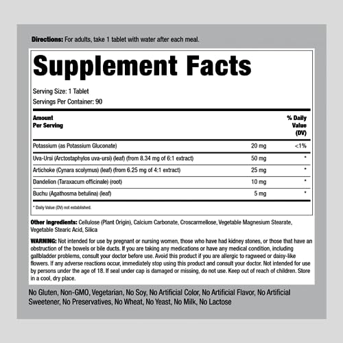 Water Pill | 90 Tablets | Super Strength | with Potassium | Non-GMO, Gluten Free Supplement Piping Rock Au supplements