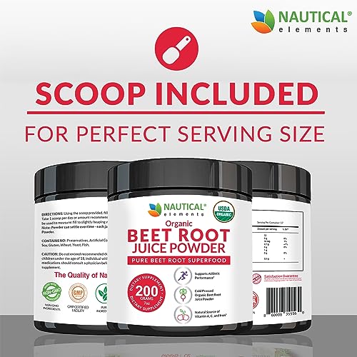 Beet Juice Powder Organic - Cold Pressed - 20:1 Concentrate - Concentrated Beet Root Nautical Elements Au supplements