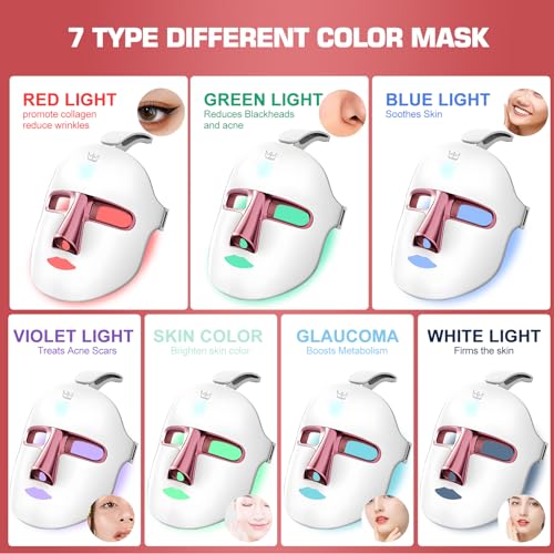 Red Light Therapy M-Ask Red Light Facial M-Ask Red Light Therapy for Face 7-1 Colors Light for Face Home Use LORICK Au supplements