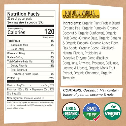 EarthChimp Organic Vegan Protein Powder - with Probiotics - Non GMO, Dairy Free EarthChimp Au supplements
