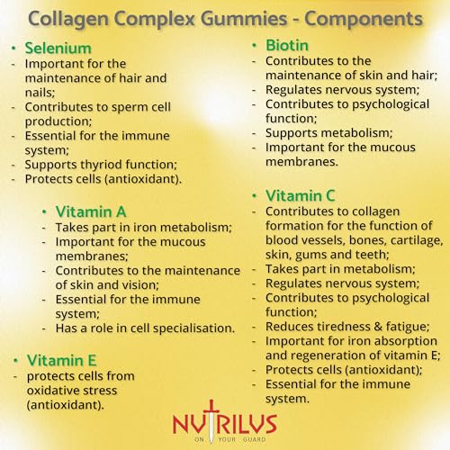 Collagen Complex 90 Natural Pineapple Gummies 500mg - Large Pack - with Biotin & Selenium Nutrilus Au supplements
