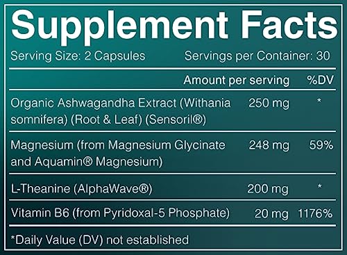 AshwaMag, 5 Clinically Studied Ingredients: Organic & Patented Ashwagandha, 2 Forms AshwaMag Au supplements