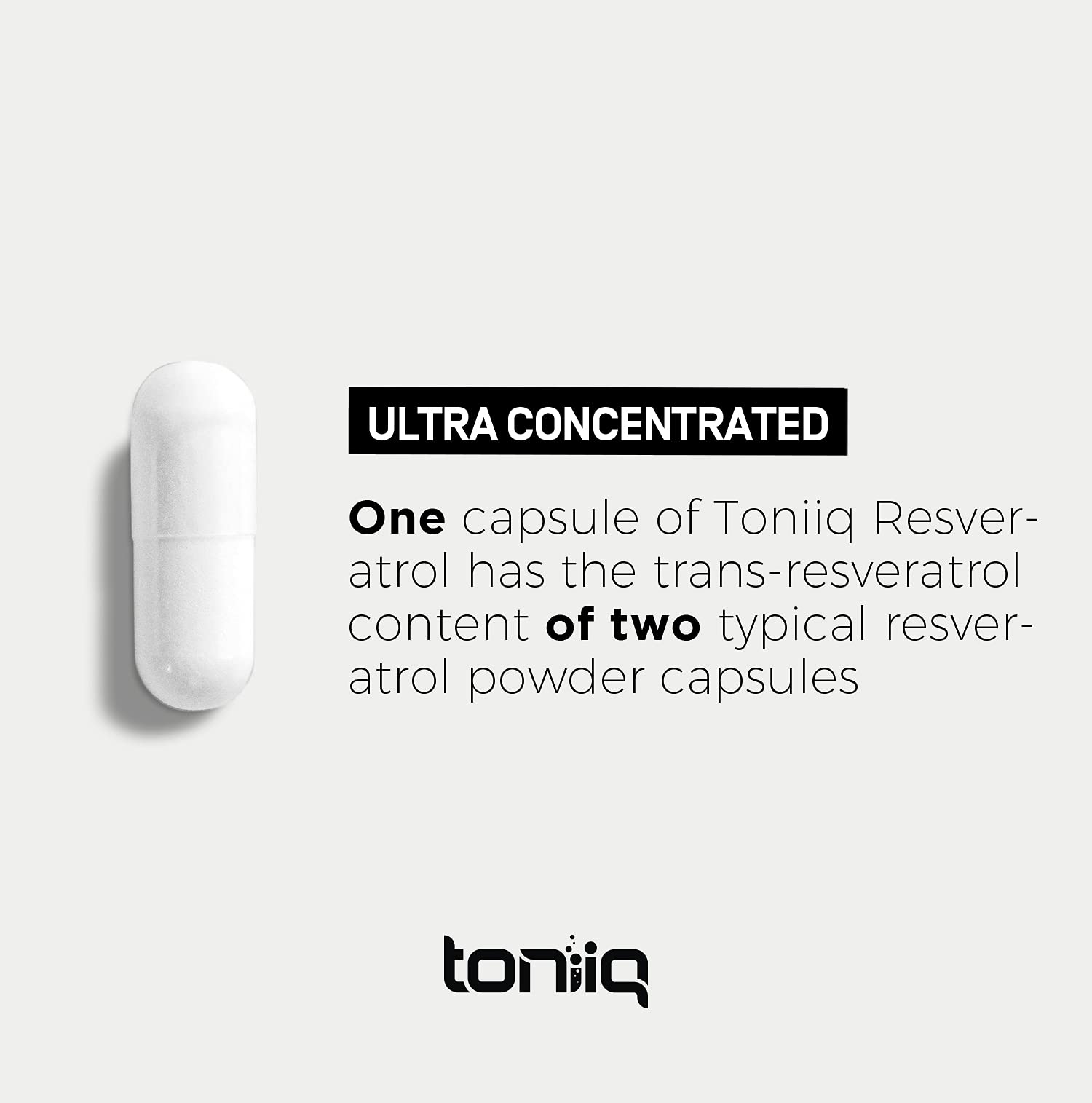 Toniiq Ultra High Purity Resveratrol Capsules - 98% Trans-Resveratrol - Highly Purified and Bioavailable - 60 Caps Reservatrol Supplement Toniiq Au supplements