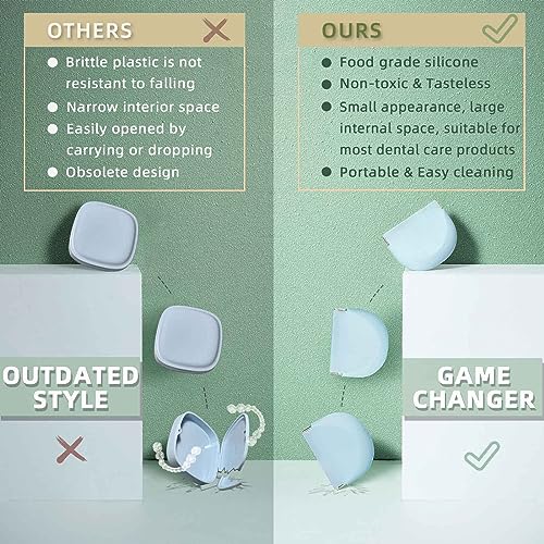 Silicone Retainer Case Soft Upgraded Cute Aligner Case Slim Partial Denture Case Container UZKEW Au supplements