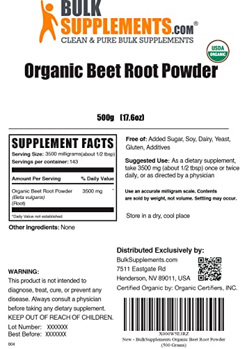 BULKSUPPLEMENTS.COM Organic Beet Root Powder - Beet Powder Organic, Beetroot BULKSUPPLEMENTS.COM Au supplements