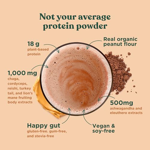 Four Sigmatic Organic Plant-Based Protein Powder Peanut Butter Protein with Lion’s Mane Four Sigmatic Au supplements