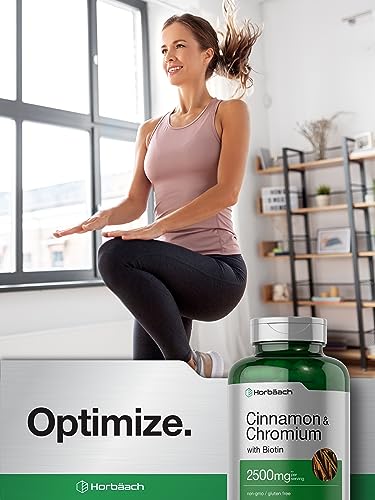 Cinnamon with Chromium Picolinate 2500mg | 250 Capsules | Plus Biotin | Vegetarian Horbäach Au supplements