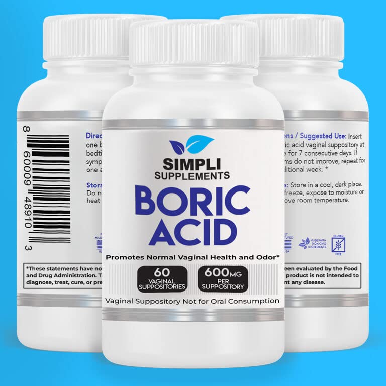 Simpli Supplements 60 Boric Acid Suppositories - Modern Support & Ancient Remedy - Scientifically Simpli Supplements Au supplements