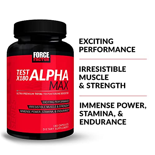 FORCE FACTOR Test X180 Alpha Max, 2-Pack, Total Testosterone and Nitric Oxide Booster Force Factor Au supplements