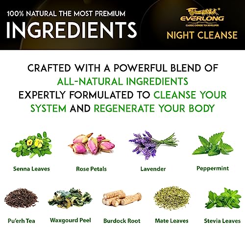 EVERLONG Detox Tea 28 Day Morning Boost Tea and Night Cleanse Tea, Burn Fat and Boost EVERLONG Au supplements