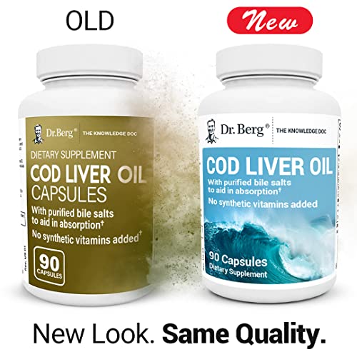Dr. Berg Cod Liver Oil Capsules from Wild Caught Cod - No Smells or Bad Aftertaste Dr. Berg Nutritionals Au supplements