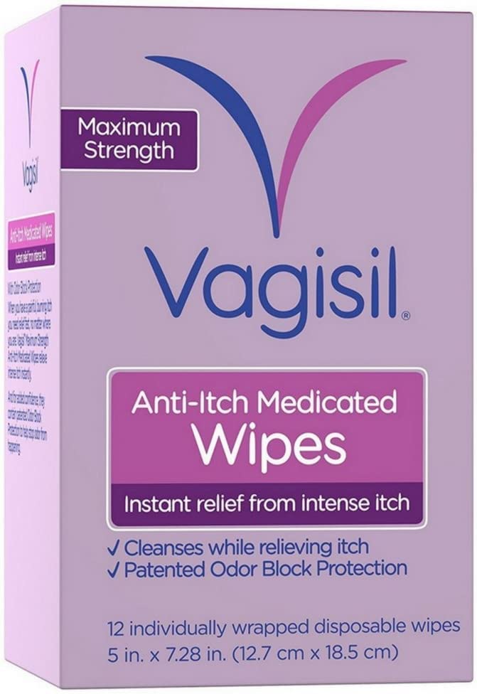 Vagisil Anti-Itch Medicated Wipes, Maximum Strength 12 ea (Pack of 6) Vagisil Au supplements
