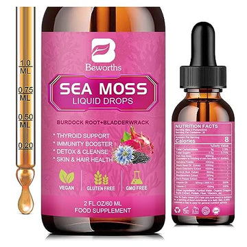 3000mg Sea Moss Liquid Drops - Black Seed Oil & Irish Sea Moss Gel B BEWORTHS Au supplements