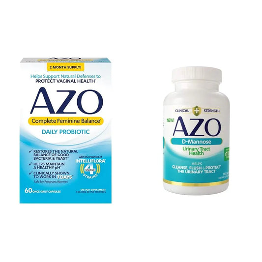 AZO Complete Feminine Balance Daily Probiotics for Women & D Mannose Urinary Tract Health AZOAU supplements