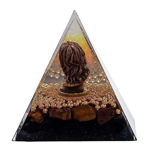 FENGSHUI-CAISHEN Mini Jesus Figurine in Healing Crystal Orgone Pyramid - Obsidian Tiger's Eye FENGSHUI-CAISHEN Au supplements