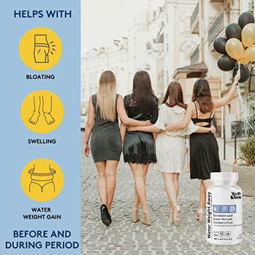 Youth & Tonic Natural Water Pills (90 Count) for Swelling Belly Bloating Youth & Tonic Au supplements
