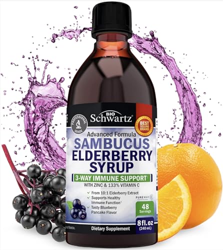 Elderberry Syrup for Kids and Adults - Natural Immune Support with Zinc and Vitamin C BioSchwartz Au supplements