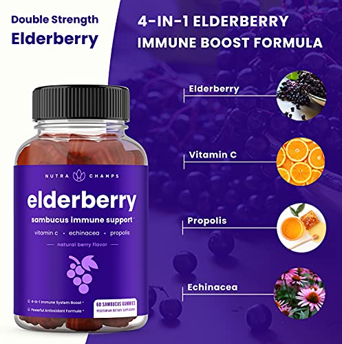 Elderberry Gummies | Sambucus Elderberry Gummies for Adults & Kids | Vitamin C NutraChamps Au supplements