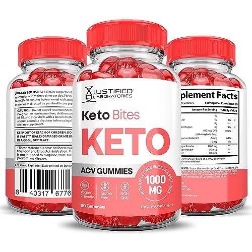 Justified Laboratories Keto Bites Keto ACV Gummies 1000MG Vegan Non GMO with Pomegranate Justified Laboratories Au supplements