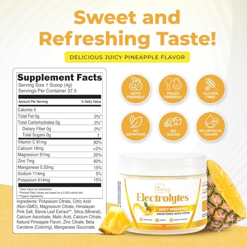 Keto Electrolytes Powder No Sugar -  Made In The USA Electrolyte Mix My Adventure to Fit Au supplements