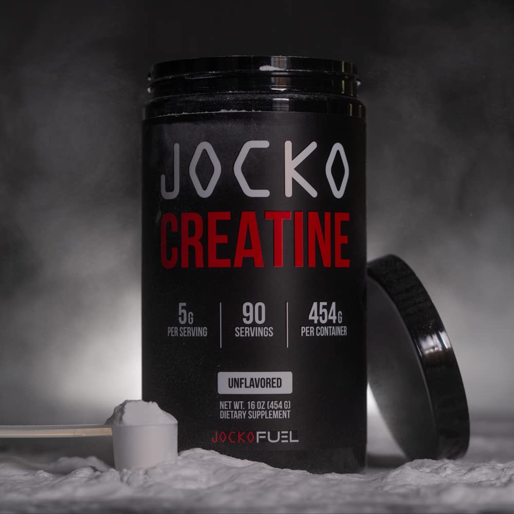 Jocko Fuel Creatine Monohydrate Powder - Creatine for Men & Women, Supplement for Athletic Performance & Muscle Health, 90 Servings 16 oz (Unflavored) (16 OZ JAR) Jocko Fuel Au supplements