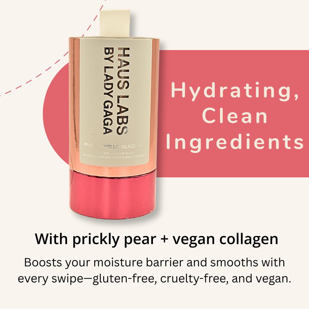 Haus Labs PHD Hybrid Innovation Plumping Lip Glaze Duo - Honey Shimmer Full Size & Persimmon Mini Haus Laboratories Au supplements