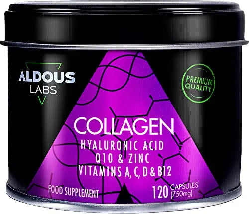 120 Capsules - Collagen with Hyaluronic Acid + Coenzyme Q10 + Vitamin C, A, D and B12 + Zinc Aldous LabsAU supplements