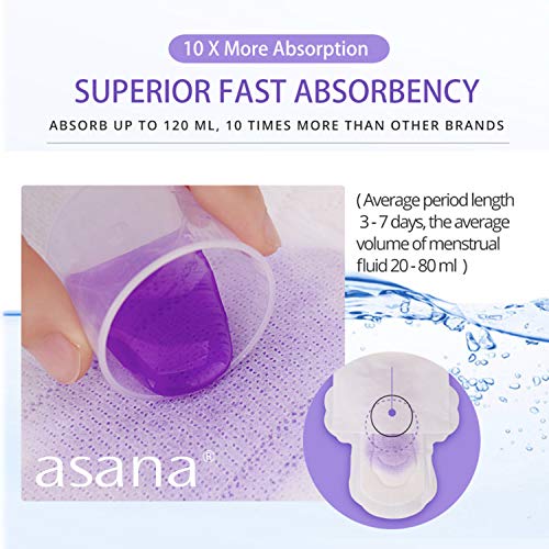 Asana Natural Teen Period Pads Combo Pack (Mini, Mini Long, Liner, and Women Reg - Chlorine Free Asana Au supplements