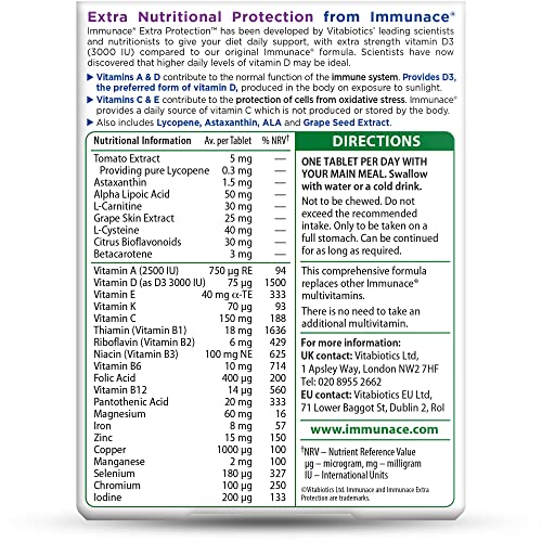 Vitabiotics Immunace Extra Protection Tablets, 30 count Immunace Au supplements