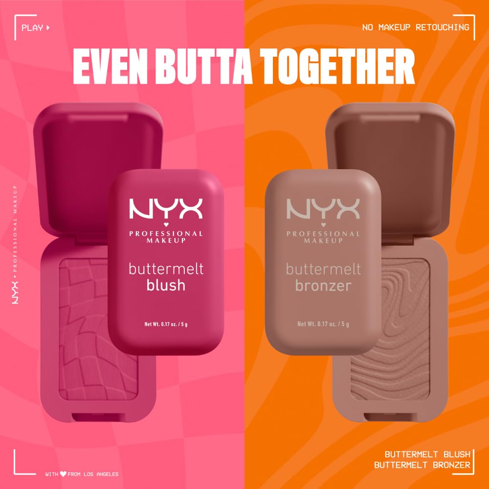 NYX PROFESSIONAL MAKEUP Buttermelt Powder Blush, Fade and Transfer-Resistant Blush, Up to 12HR Make Up Wear, Vegan Formula - For The Butta NYX PROFESSIONAL MAKEUP Au supplements