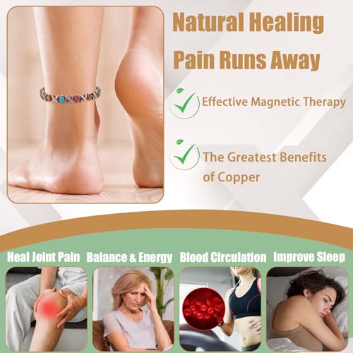 MagVIVACE Copper Anklet for Women for Arthritis and Joint, Magnetic Therapy Ankle Bracelet, Jewelry Gift MagVIVACE Au supplements