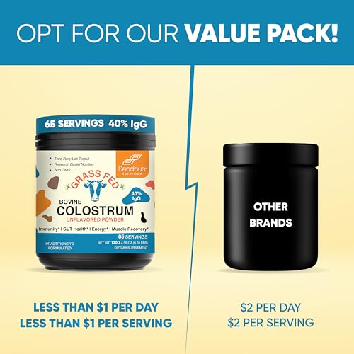 Sandhu's Pure Bovine Colostrum Powder Supplement for Humans |𝟰𝟬% 𝗜𝗴𝗚 Highly Sandhu's Au supplements