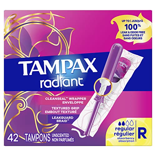 Tampax Radiant Tampons 42 R 2.7X 3/4/ 42ct, Pink and Blue Tampax Au supplements