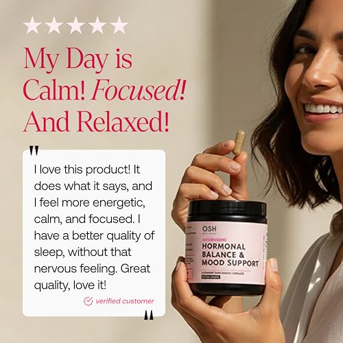 Ayurvedic Hormone Balance for Women | Cortisol Reducer | Mood, Energy, & Sleep Support | Regulates Estrogen | Stress Relief | Ashwagandha, Rhodiola, & Shatavari | Made in USA | 60 Ct. - OSH Wellness Freshly Moms Au supplements
