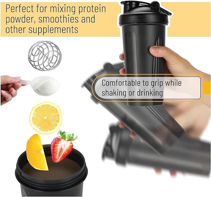 Shaker Bottle 12oz Protein Shaker Plastic Bottle for Pre & Post workout with Twist and Lock Generic Au supplements