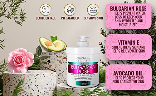 Advanced Clinicals Bulgarian Rose Anti Aging Vitamin E Moisturizer Body Lotion & Face Advanced Clinicals Au supplements