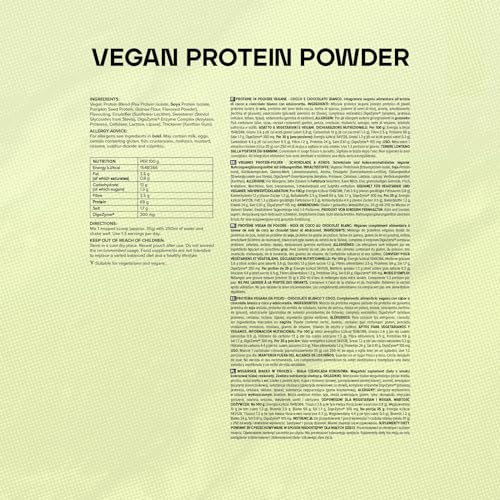 Bulk Vegan Protein Powder, White Chocolate Coconut, 1 kg, New & Improved Formula, 28 Servings Bulk Au supplements