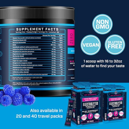 KEY NUTRIENTS Multivitamin Electrolytes Powder No Sugar - Tempting Blue Raspberry KEY NUTRIENTS Au supplements