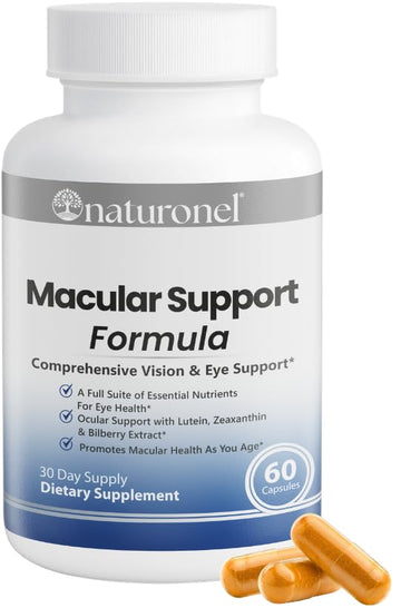 Naturonel Macular Support Formula – Vision & Eye Health with Lutein, Zeaxanthin, Bilberry, Eyebright & Antioxidants | Non-GMO, Made in USA, GMP Certified – 60 Capsules, 30 Day Supply (1) Naturonel Au supplements
