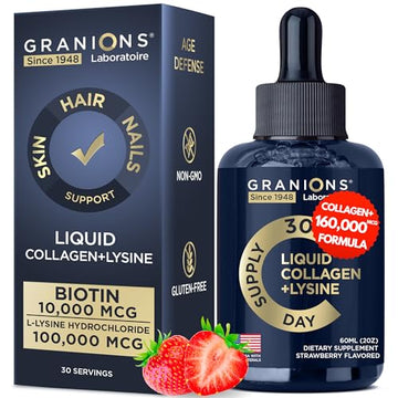 Liquid Collagen Peptides with Biotin and Lysine - Max Hair Skin and Nails Liquid Collagen Granions Au supplements